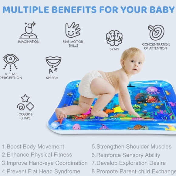 2for1*🔥 Tummy Time Mat Inflatable Baby Water Playmat Activity Sensory Toys Baby - Picture 3 of 5